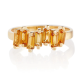 Suzanne Kalan 14kt gold ring with citrine quartz - orange - 49,5 MM