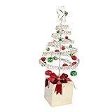 Beatifufu Låda skrivbords julgran jul spiralträd järn julgran hantverk järnhantverk jul tall julstjärna adventsljusstake prydnad dekor jul rekvisita festinredning mini ornament kontor Metall