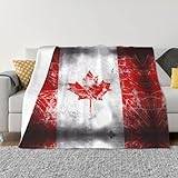 Retro Kanada flagga mode flanell sängfilt, mysig filt mjuk och varm sofffilt, sovrumsfilt. 40 x 30