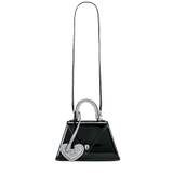 les petits joueurs Top Handle Bag in Patent Black & Strass Crystal - Black. Size all.