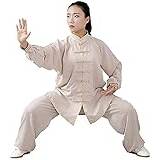 Fyra säsonger Tai Chi Uniform Set, Kampsportsdräkt Kung Fu Tai Chi Kläder Kampsport Kläder Kampsport Kläder Jacka Byxor (Färg: E, Storlek: XXXL) (AL)