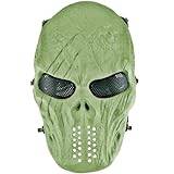 Yzpacc Airsoft-mask för hela ansiktet, Airsoft-mask med metallnät ögonskydd M06 taktisk airsoft-mask skydd paintball-mask för halloween CS överlevnadsspel (grön)