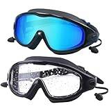 2 Pack Swimming Goggles Waterproof Anti-dimma Stor Dykning Simgglasögon Professionella simglasögon för män och kvinnors träningsutrustning