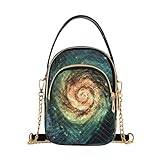 Spiral galax kvinnor crossbody handväskor avslappnad kedja handväska läder axelväskor för damer, flerfärgad, En storlek