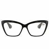 Hdbcbdj Solglasögon för kvinnor Cat Eye Reading Glasses Women Design Resin Reading Glasses Prescription Reader Glasses (Color : Schwarz, Size : +250)