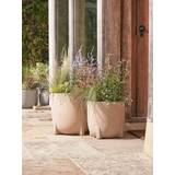 Two Handmade Footed Planters - Warm Sand