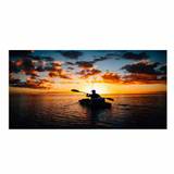 SHEIN 1pcs Landscape Wall Art Picture,Canvas Painting, Boating Picture, Sunset Clouds, Lake, Water, Living Room Decor,Bedroom,Home Decor No Frame