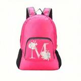 Ultra-Lightweight & Foldable Backpack - Stylish Golden Letters, Durable For Outdoor Adventures & Travel, Perfect Gift Idea