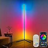 DeeprBling LED-golvlampa, 165 cm golvlampa RGB dimbar med fjärrkontroll och Bluetooth APP, 16 miljoner färger, musik synkronisering och timer, gör-det-själv läge