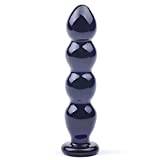 PleasureBox Sexleksak sensuell glas dildo analplugg prostatamassör, 15 cm, svart kula