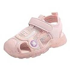 Mode ljus på LED babyskor casual barnskor flickor sandaler mjuk sula barn strandskor gummistövlar, ROSA, 31 EU