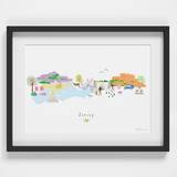 Jersey Channel Islands Skyline Art Print
