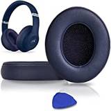 SoloWIT® Professionella Ersättningskuddar öronkuddar för Beats Studio 2.0 & 3 Wireless Wired OVER-EAR-hörlurar med mjukt proteinläder, brusisolering minnesskum