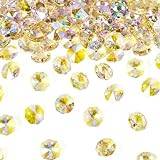 FASHEWELRY 100 st kristallglaspärlor 2 hål åttakantiga pärlor anslutningslänkar för gör-det-själv ljuskrona prisma pärlor kedja hantverk smyckestillverkning