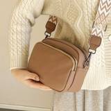 Simple Mini Crossbody Bag, Versatile Multi Zipper Square Purse, Women's Wide Strap Shoulder Bag