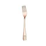 Bestickset i rostfritt stål, gafflar, knivar, bordsskedar och teskedsbestick (Color : Dinner Fork Rose Gold)
