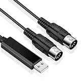 Lanlousy USB midiklänning kabel omvandlare USB-gränssnitt till in-off midi-kabel fungerar för PC laptop till piano tangentbord i musikstudio 6,5 fot