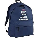 HippoWarehouse Keep Calm and Learn Russian ryggsäck ryggsäck ryggsäck mått: 31 x 42 x 21 cm Kapacitet: 18 liter, marinblå, 31 x 42 x 21 cm