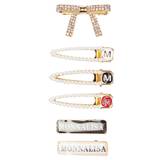 Monnalisa Set of 6 embellished hair clips - metallic - One size fits all