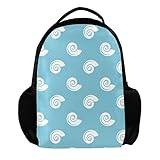 white sea snails ryggsäck för kvinnor och män, skolresor arbete ryggsäck, flerfärgad, 27.5x13x40cm, Ryggsäckar