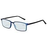 Zenottic Läsglasögon, blå ljusblockerande glasögon, lätta klassiska trendiga snygga för män och kvinnor, blå, 1.00