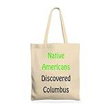 Kroppa Native Americans Discovered Columbus beige shoppingväska, Beige, Einheitsgröße