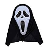 Gshy 3 st Scream-mask med huva skräckmask för halloween karneval fettisdag en storlek