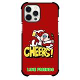 LINE Friends Boss Phone Case For iPhone Samsung Galaxy Pixel OnePlus Vivo Xiaomi Asus Sony Motorola Nokia - Boss Cheers On Red Background