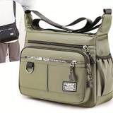 Fashion Men's Retro Casual Multi-compartment Shoulder Bag, Outdoor Simple Crossbody Bag