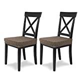 SCHEFFLER-Hem Stretch stolsöverdrag jacquard Lea/set om 2 elastiska stolsdynor/sätesskydd matstol/elegant dyna för stolar/stolskydd stretch med gummiband