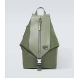 Loewe Convertible leather-trimmed backpack - green - One size fits all