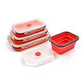jonam Smörgåslåda Lunch Box Collapsible Food Storage ContainerColorful Microwavable Portable Picnic Camping Rectangle Outdoor Box (Color : Red, Size : 500ml)