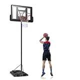 LIFEZEAL Mobilt basketstativ med stativ, basketkorg 260–305 cm justerbar höjd, basketanläggning för barn och vuxna, korgställning med bas för inomhus och utomhus