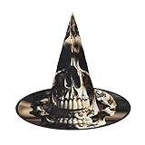 ZISHAK Skalle sten rulle skelett ben trendig halloween häxa hatt för kvinnor – ultimat festhatt för bästa halloween kostym ensemble