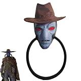 ZLCOS Cad Bane Bounty Hunter latexmask 2022 filmkaraktär halloween cosplay rekvisita kostym tillbehör (mask + hatt), flerfärgad