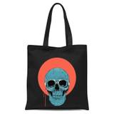 Blue Skull Tote Bag - Black