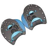 Power Swim Paddles for Lap Swimming - Justerbara remmar - Lap Swimming Gears - Hand Paddlar för vuxna & barn Blue L