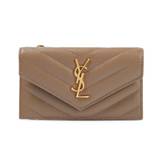Saint Laurent Fragments leather card holder - brown - One size fits all