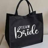 1pc Bride Letter Printed Fun Women's Bag, Linen Collection Bag, Suitable For Daily Travel Needs, The Best Gift For Mothers, Teachers, Friends, Nurses,