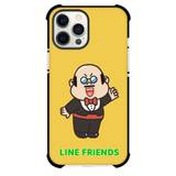 LINE Friends Boss Phone Case For iPhone Samsung Galaxy Pixel OnePlus Vivo Xiaomi Asus Sony Motorola Nokia - Boss Handing On Yellow Background