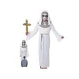 DM Zombie Nunna Kostym, Antikrist, Fantasmal. För mUjer och flicka, olika storlekar. Inkluderar: Tunik, Touch och dragsko (3/4 år, Flicka)