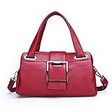 SSWERWEQ Damväskor Kvinnor Casual Tygkassar Kvinnlig handväska, Stor Big Axelväska För Kvinnor, Tote Ladies Vintage Läder Crossbody Bag (Color : Red)