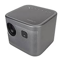 Mini-projektor, 1080P 4K autofokus 30 till 120 tums projektion HiFi-högtalare, videoprojektor för familj (EU-kontakt)