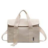 Canvas handväskor för kvinnor axelväskor kvinnor crossbody väskor stor kapacitet kanvas shoppingväska, Ren beige