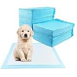 Fousenuk PIPI mattor för hundar, 100 stycken träningsdynor, engångsunderlägg, 60 x 60 cm, engångskuddar, pinkelmatta, träning, läckagesäker 5-lagers design med snabbtorkande yta