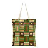 FRODOTGV Canvas tygväska för kvinnor afrikansk textil etnisk grön tygväska coola gåvor för kvinnliga vänner canvasväskor för hantverk kanvas tygväska med fickor vanlig kanvas tygväska, Afrikansk
