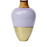 Utopia & Utility - Lavender India 1 vas med geometrisk kropp (38 cm) - unisex - Glas/mässing/koppar/trä - one size - Lila