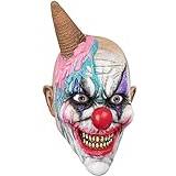 Ghoulish Productions Ice S-Cream Clown Mask Frozen Clown Latex Mask för vuxna, skrämmande clown för Halloween. En storlek latex mask