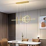 Ljuskrona, LED-hängande taklampor Köksölampa Matsal Vardagsrumsbelysning Dimbar hängande armatur i sovrummet med fjärrkontroll, Modern Spotlight Design Ljuskrona för Lounge (Guld, L120c