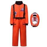 Leezeshaw Barn astronautdräkt låtsaslek astronaut rymddräkt overall med hjälm rymdman pilot rollspel outfit